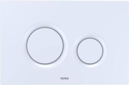 TOTO YT930#WH Basic Round Push Plate Dual Button White for DuoFit In-Wall - 第 1/1 張圖片