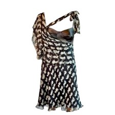 Dolce & Gabbana Bustier Bra Cameo Print Silk Mini Dress