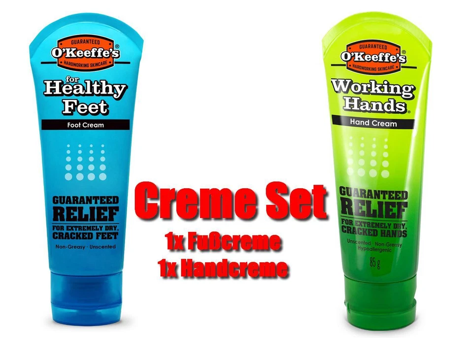 O`KEEFFE`S O'Keeffe's Working Hands & Healthy Feet CREME SET / Hand & Fuß Tuben Doppel Set