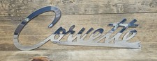 Corvette Script Chrome Garage Steel Sign Corvette Script Chrome Garage Steel Sign