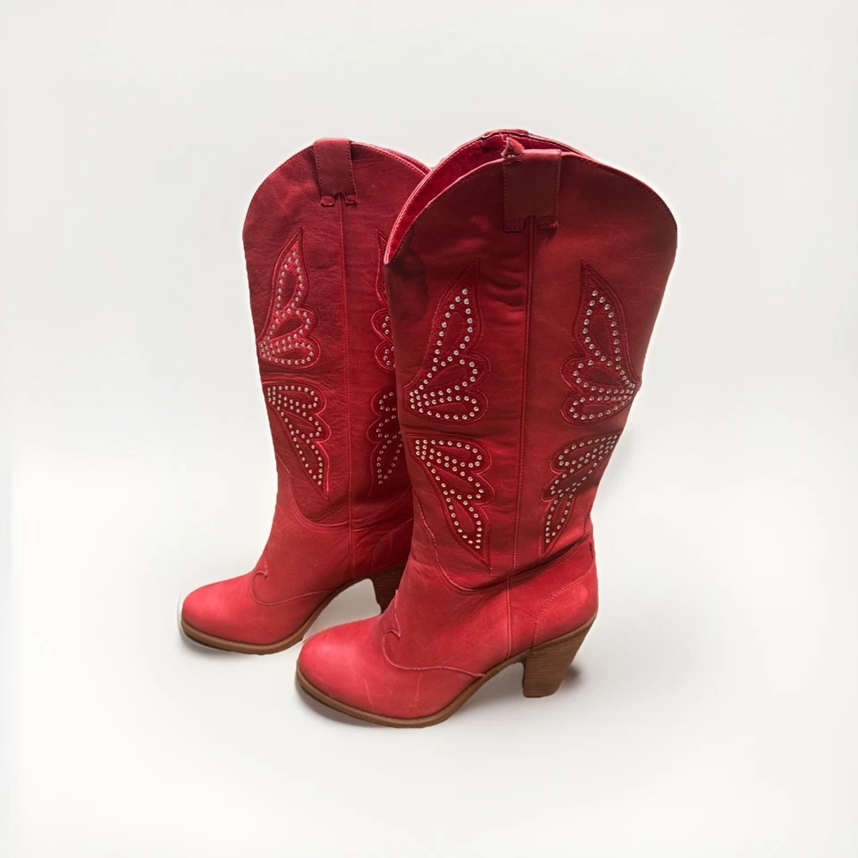 Jessica Simpson Caralee Women's Leather Western Boot Round Toe, Size 8.5 - Image 2 of 3