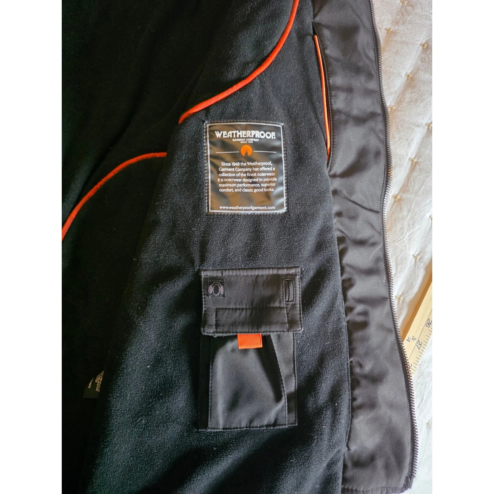 Weatherproof Garment Company Mens Black Fleece Lined Hooded Jacket Outdoor Coat image 6