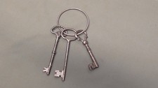 Cast Iron Skeleton Keys On A Ring Victorian A...