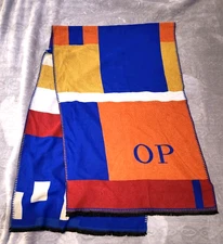 VINTAGE MODERN OP ART Color Block Bright Y2K  SCARF SHAW 23" x 36" Retro 90's