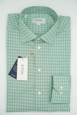 Men ETON Shirt Single Cuff Fine Twill Contemporary Size 42 16.5