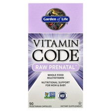 Garden of Life Vitamin Code Raw Prenatal 90 Vegetarian Capsules Dairy-Free, No
