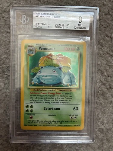 New ListingPokémon Venusaur Base Set Unlimited Holo Rare 1999 #15/102 Beckett 9 mint