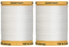 2-Pack - Gutermann Natural Cotton Thread Solids 876 Yards 876 yards, White