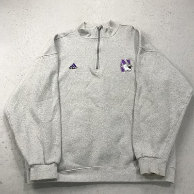 VINTAGE Northwestern Wildcats Sweatshirt Mens Large Adidas 1/4 Zip NCAA USA 90s