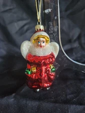 Blown Glass Mrs Claus Angel Christmas Ornament Merck Family Old World Christmas 
