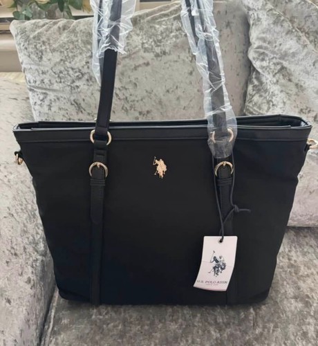 US Polo Assn Black Gold Tote Bag