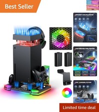 Top Auto Cooling Fan Charge Stand for Xbox Series X Console with 11 Light M...