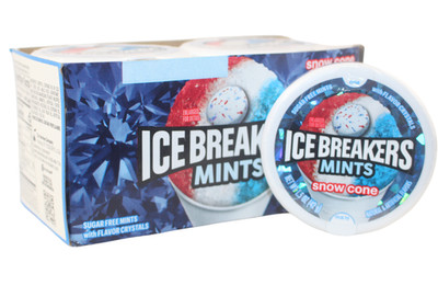 NEW! 8x Packs Ice Breakers Snow Cone Sugar Free Mints - 1.5oz Each