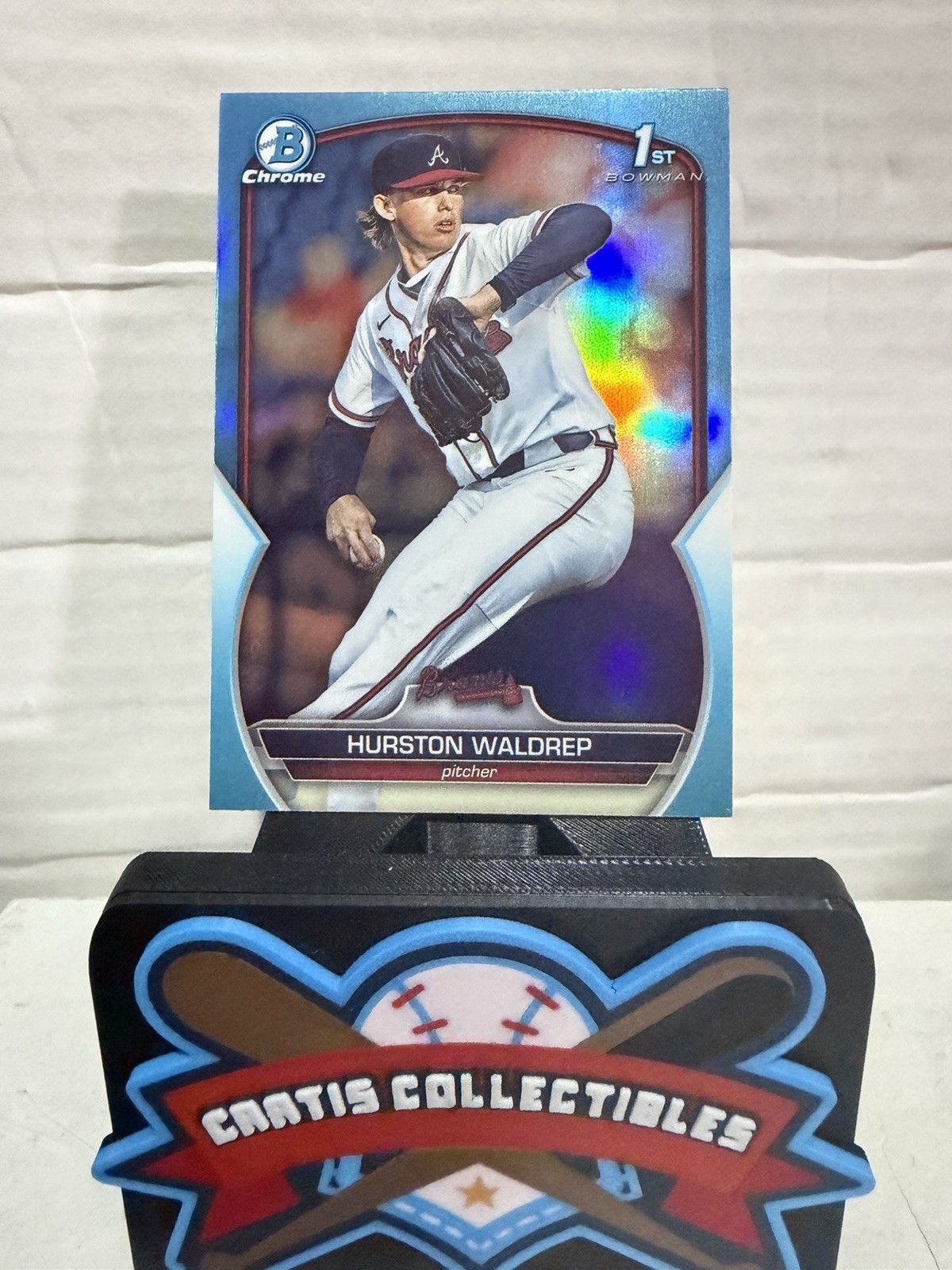 HURSTON WALDREP - 2023 Bowman Chrome 1st Sky Blue Refractor #BDC-114 RC Braves!