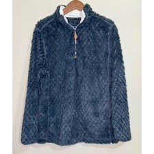 Simply Southern 1/4 Zip Pullover Women's Medium Sherpa Collar Super Soft Gray