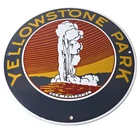 Vintage National Park Sign - Yellowstone Old Faithful Gas Pump Porcelain Sign