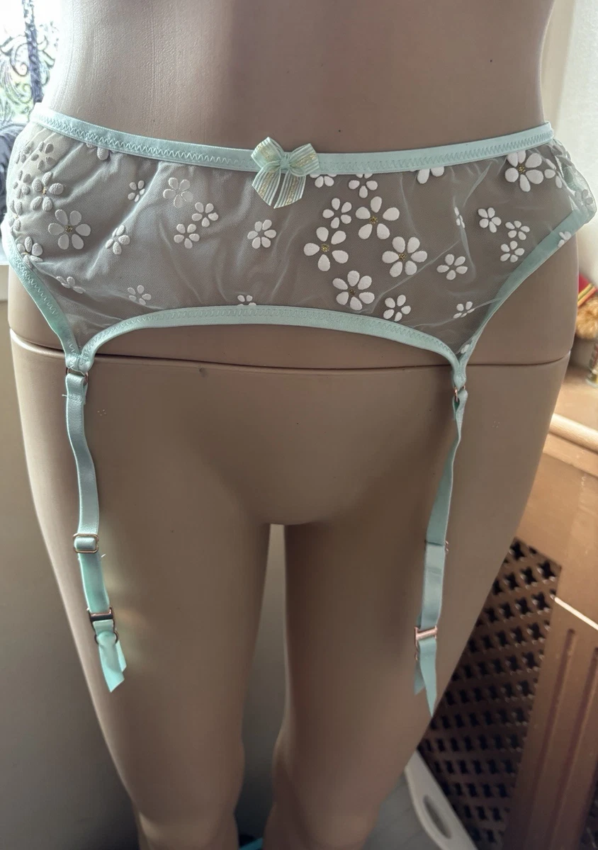 garter belt clip ASOS DESIGN Sienna lace garter belt in forest green main image 1