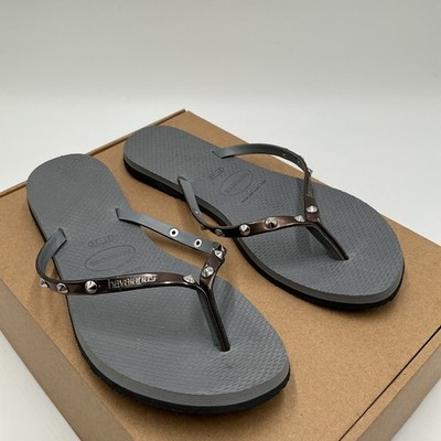 Havaianas Women s You Spike sandals Size 7/8 Grey Eby4017
