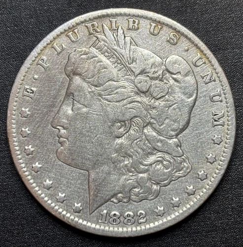 1882-CC $1 Morgan 90% Silver Dollar US Carson City Brushed Nice VF