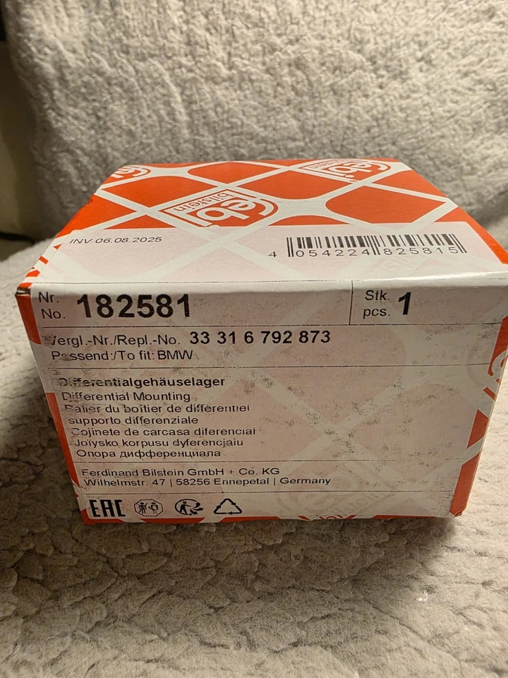 BMW 520D F10 F11 Differential Mounting 33316775781 Febi 33316792873 Rubber NEW - Image 4 of 4