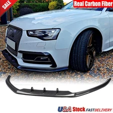 For Audi A5 Sline S5 B8.5 2012-16 Real Carbon Front Bumper Lip Spoiler Splitters