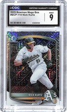 2025 Bowman Chrome Nick Kurtz Mega Box Rookie BCP-114 CGC 9 Athletics