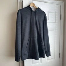 Simms Hoodie Mens Large Gray Performance Fleece Pullover Kangaroo Pocket Fishing