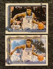 (2) 2025 Topps Anthony Edwards #108 Base; #H84 Holiday Base