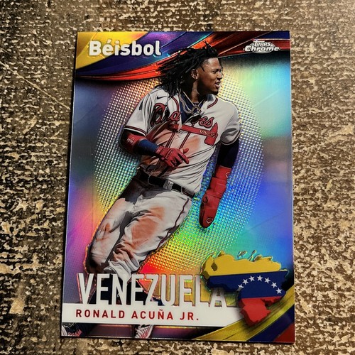 Ronald Acuna Jr. 2021 Topps Chrome Béisbol #B-1 Insert Venezuela BRAVES - 第 1/2 張圖片