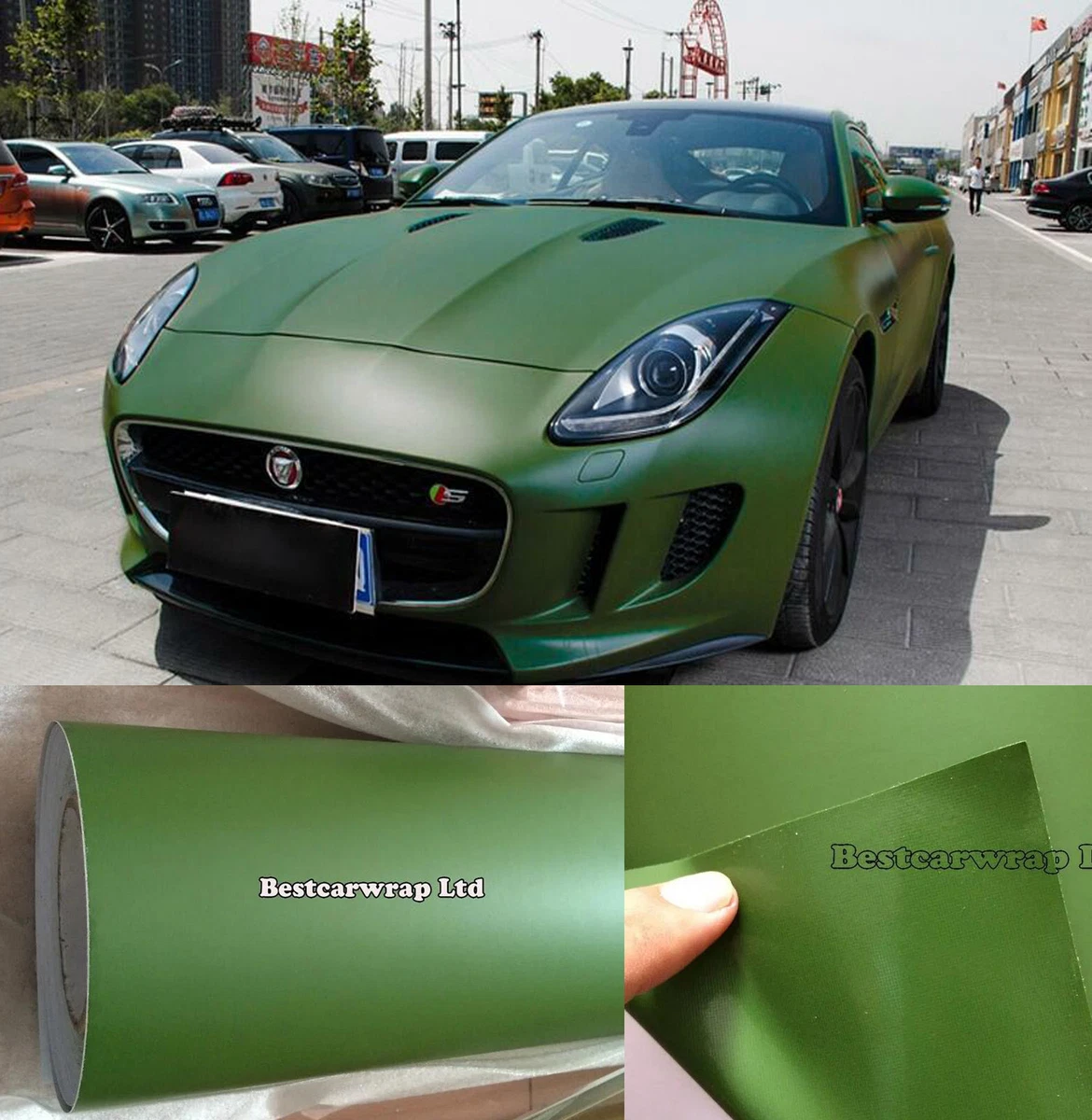 Full Roll 100FT x 5FT Flat Matte Army Green Vinyl Cover Car Wrap Film  Graphics