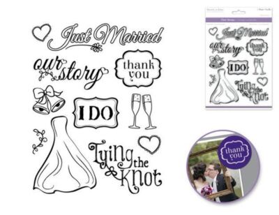 Forever in Time Clear Cling Rubber Stamp Wedding Day Bliss Just Married