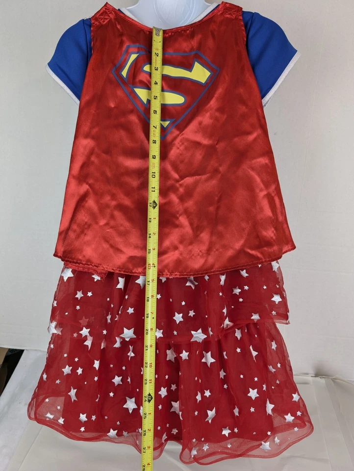 Disfraz de Halloween Supergirl, Lentejuelas, Niñas Talla 10-12 Capa Extraíble Incluida Foto 4 de 4