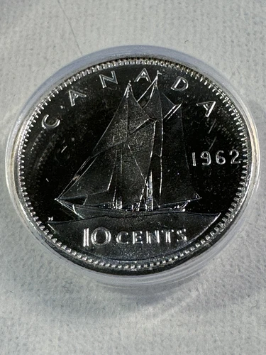 1962 Canada 10 Cents Proof Like Silver Coin Graded MS 65 by ANACS