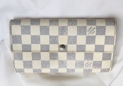 Louis Vuitton Damier Azur Sarah Wallet LV Fold Snap Long Free