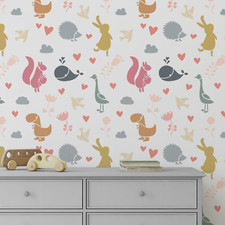 Cute Animals Pattern Wall Stencil - Durable Reusable Mylar Stencils