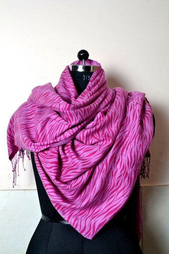 BUFANDA ROSA CEBRA ESTAMPADO ANIMAL SEDA CACHEMIRA Chal Pashmina ~ 18 diseños a elección - Imagen 11 de 12