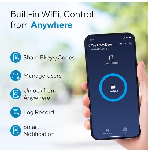 Smart Lock ULTRALOQ U-Bolt Pro WiFi,Wireless App Controlled Fingerprint Deadbolt - Bild 6 von 10
