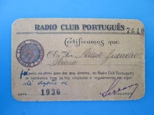 Rádio club Português membership card - 1930s