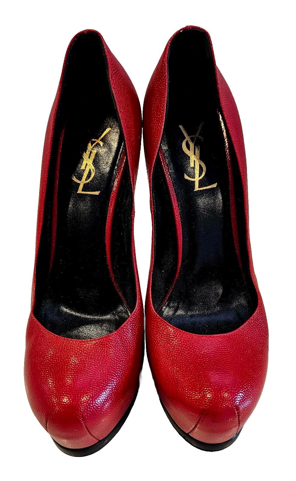 Pompa tributo autentica Yves Saint Laurent in pelle rossa taglia 7 5 37 1 2