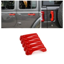 Exterior Side Door Handle Strip Trim For Jeep Wrangler JL 18-23 Bright Red 4Door