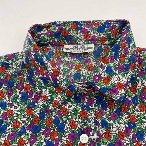 Vintage Japanese Floral Small Print Scribble Flowers Blouse Top Collared - Picture 7 of 7