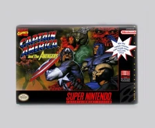 CAPTAIN AMERICA & THE AVEN / SNES - 2"x3" FRIDGE MAGNET (retro super nintendo