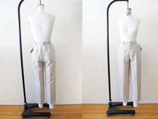 Vintage 90s Deadstock Beige Linen Cotton Trouser Pants 25 Small - 1990s Neutral