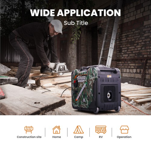 Inverter Generator 5500W Max 5000W Generator portable Petrol Electric Start Camp - Picture 6 of 15