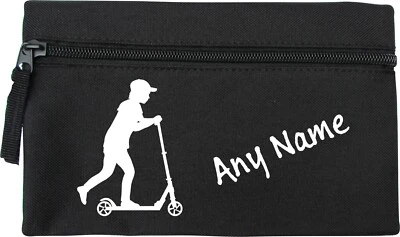 PRESENT2FUTURE Federmäppchen Roller Junge Druck schwarz personalisiert Kinder Schule B-Day Weihnachten