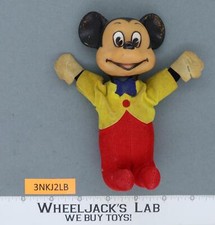 Vintage Disney Mickey Mouse Vinyl Rubber Face 6 inch Plush, Made in Japan 1960's