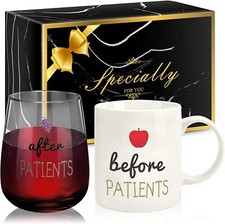 Gifts for Her Women, 11OZ Coffee Mug 15OZ Stemless Wine Glass Christmas Gifts