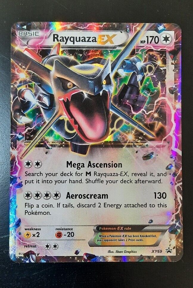 Shiny Rayquaza EX XY69 Ultra Rare Black Star Promo Pokemon Card LP