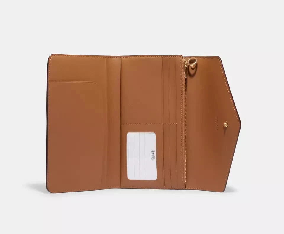 NWT COACH CH524 Travel Envelope Wallet Signature Canvas w Wild Strawberry $338 - Image 3 of 4