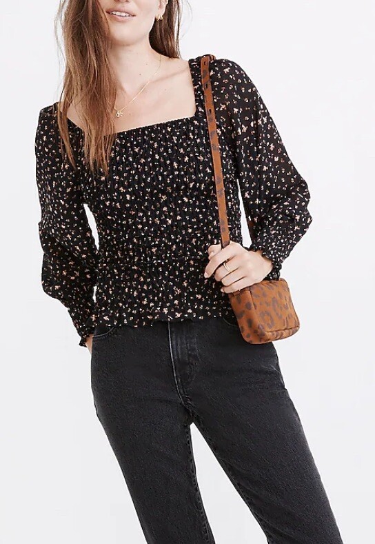 Madewell Smocked Top Size Large